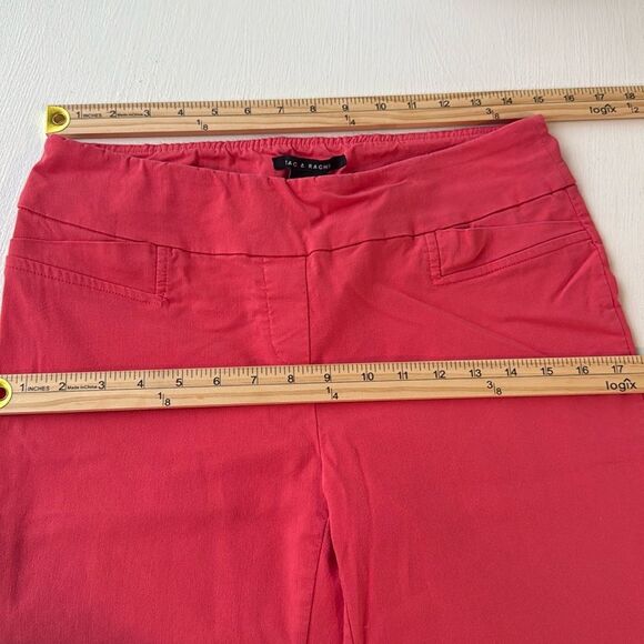 Zac & Rachel Coral Orange Red Pink Capri Pants Women's Size 8 Pull On Cropped - Picture 5 of 7